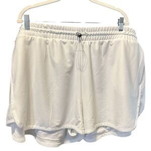 NWT Sports Illustrated Plus Size White Drawstring Waist Athletic Shorts - 3XL